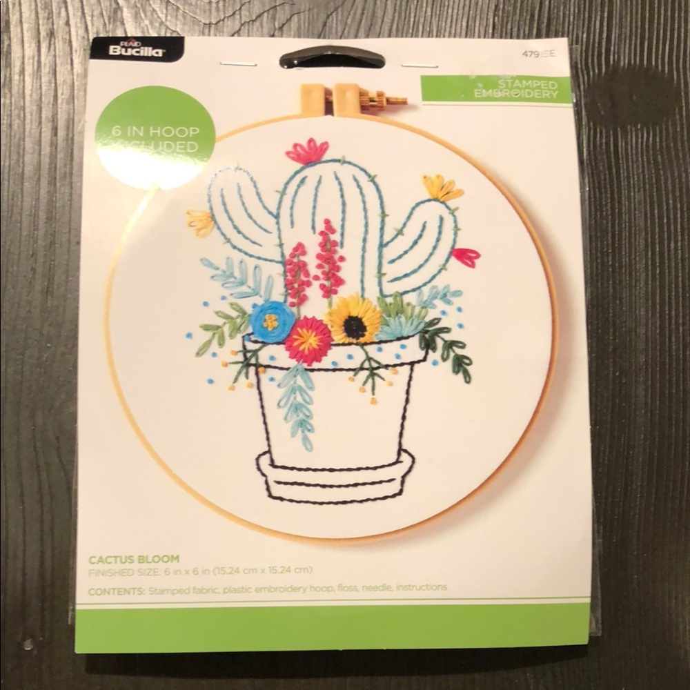 Bucilla Cactus Bloom Embroidery Kit